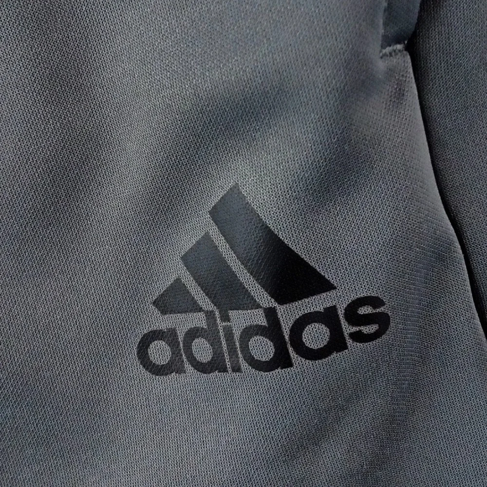 Adidas Mens Athletic Jogger Pants Gray‎ Elastic Waist 3 Stripe Logo